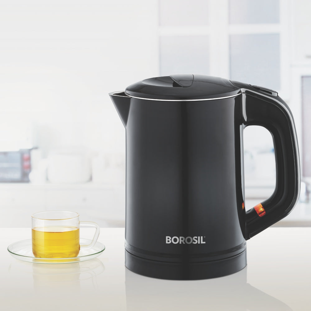Borosil Eva 0.6L Cool-Touch Electric Kettle, 750W Stainless Steel | Auto Cut-Off, Dry-Boil Protection & Boil Indicator | 1 Year Warranty