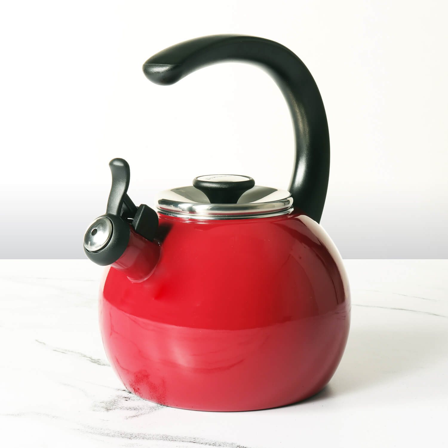 Circulon Enamel-on-Steel Whistling Stovetop Tea Kettle, 1.9 L | Fast-Boil, Induction & Gas Compatible