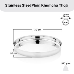 Vinod Steel Khumcha Thali, Set of 2, 30cm image 6