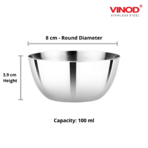 Vinod Steel Two Tone Bowl, Set of 4, 100ml image 5
