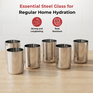 Vinod Amrapali Steel Glass, Set of 6 image 3