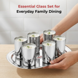Vinod Amrapali Steel Glass, Set of 6 image 5