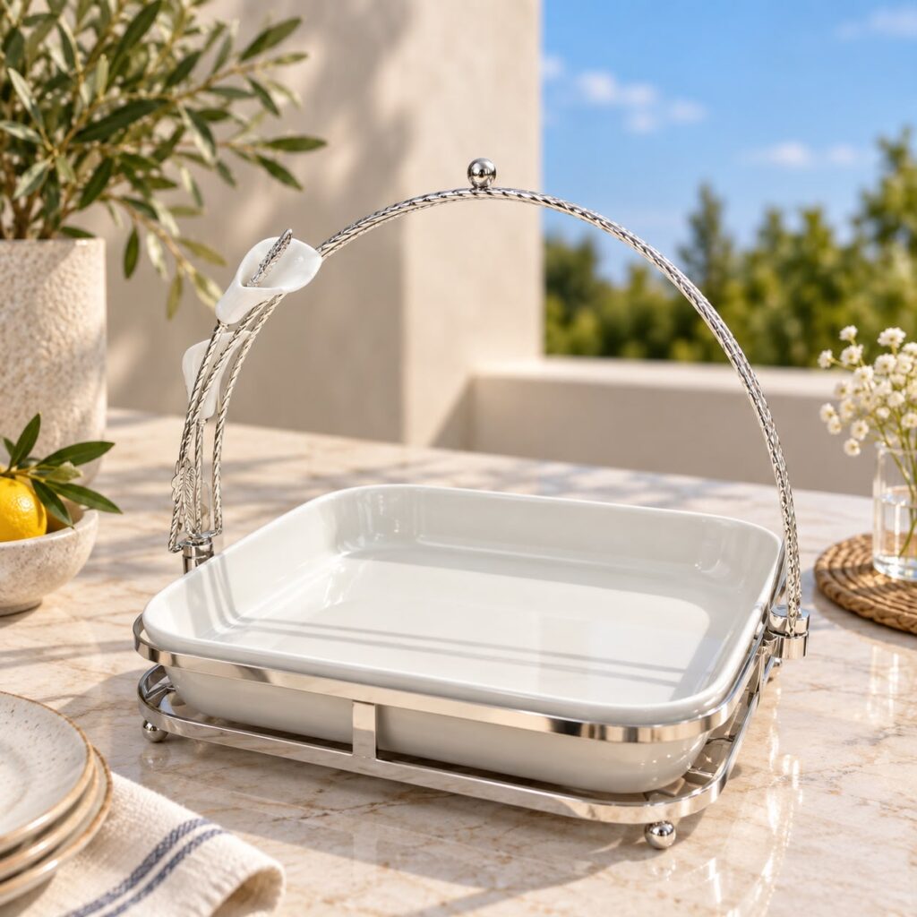 Devnow Lily Grace Square Platter — Bihari Bartan Bhandar