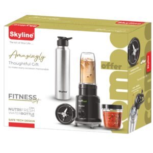 Skyline Nutri Fresh 500W Mixer Grinder Combo | 2 Jars + Stainless Steel Bottle | Grind, Blend & Carry | 1 Year Warranty in Pooth Kalan