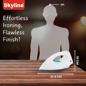 Skyline Dry Iron, 1000W Lightweight | Non-Stick Soleplate, Adjustable Thermostat & Swivel Cord | Instant Heating | 1 Year Warranty image 5