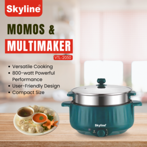 Skyline Momos & Multi Maker, 800W | Steam Momos & Idli, Cook Pancakes, Dumplings & More | 1 Year Warranty image 2