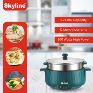 Skyline Momos & Multi Maker, 800W | Steam Momos & Idli, Cook Pancakes, Dumplings & More | 1 Year Warranty image 3
