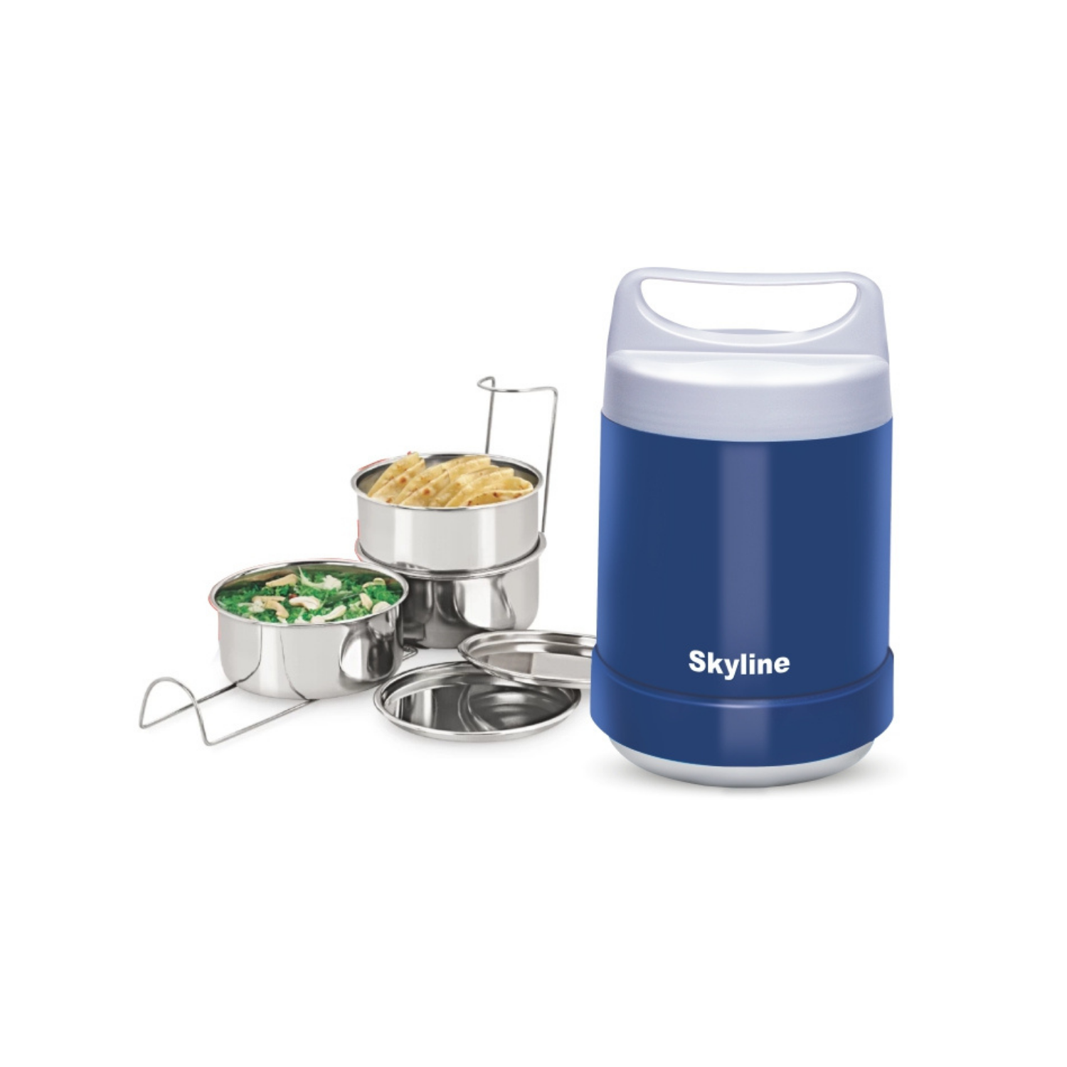 Skyline Electric Lunch Box with Stainless Steel Containers | Self-Heating Spill-Proof Tiffin for Office & Travel