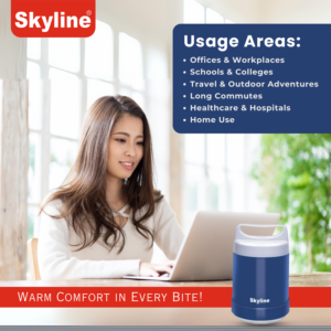 Skyline Electric Lunch Box with Stainless Steel Containers | Self-Heating Spill-Proof Tiffin for Office & Travel image 5
