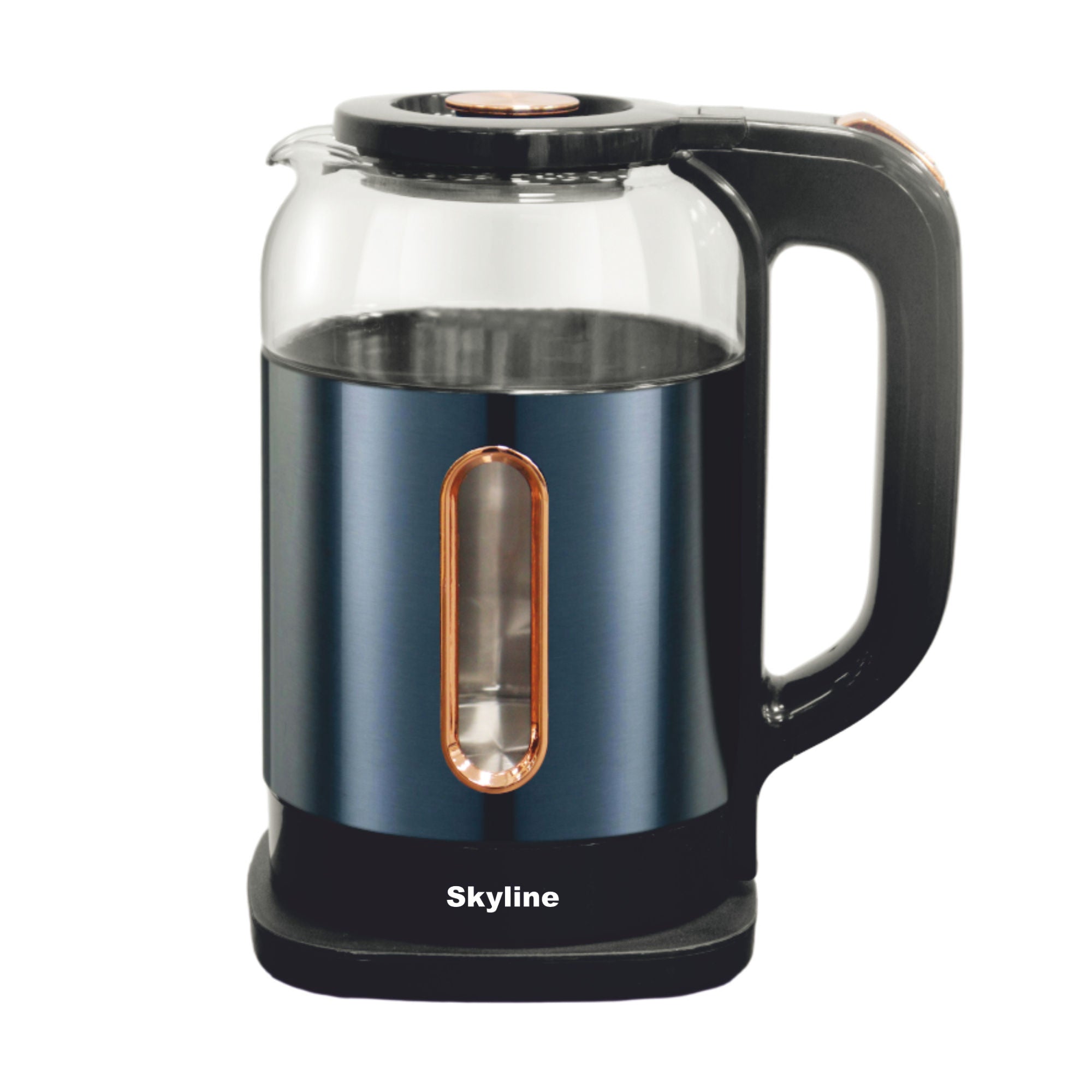 Skyline Electric Glass Kettle, 1.7L 1500W | See-Through Borosilicate Body with LED | Auto Shut-Off & Boil-Dry Protection | 1 Year Warranty