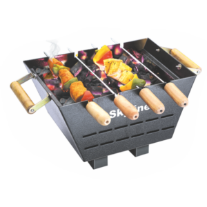 Skyline Compact Charcoal Barbeque Grill with 4 Skewers | Durable Portable BBQ for Terrace, Garden & Camping in Sunder Vihar