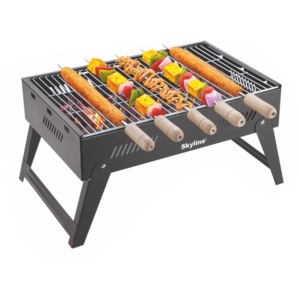 Skyline Foldable Charcoal Barbeque Grill with 5 Skewers | Portable Outdoor BBQ for Picnics, Camping & Terrace in Sunder Vihar