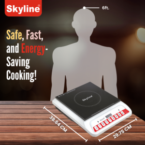 Skyline 2000W Induction Cooktop | Push-Button Control, Crystal Glass Plate | Energy-Efficient Multi-Function Cooking | 1 Year Warranty image 5
