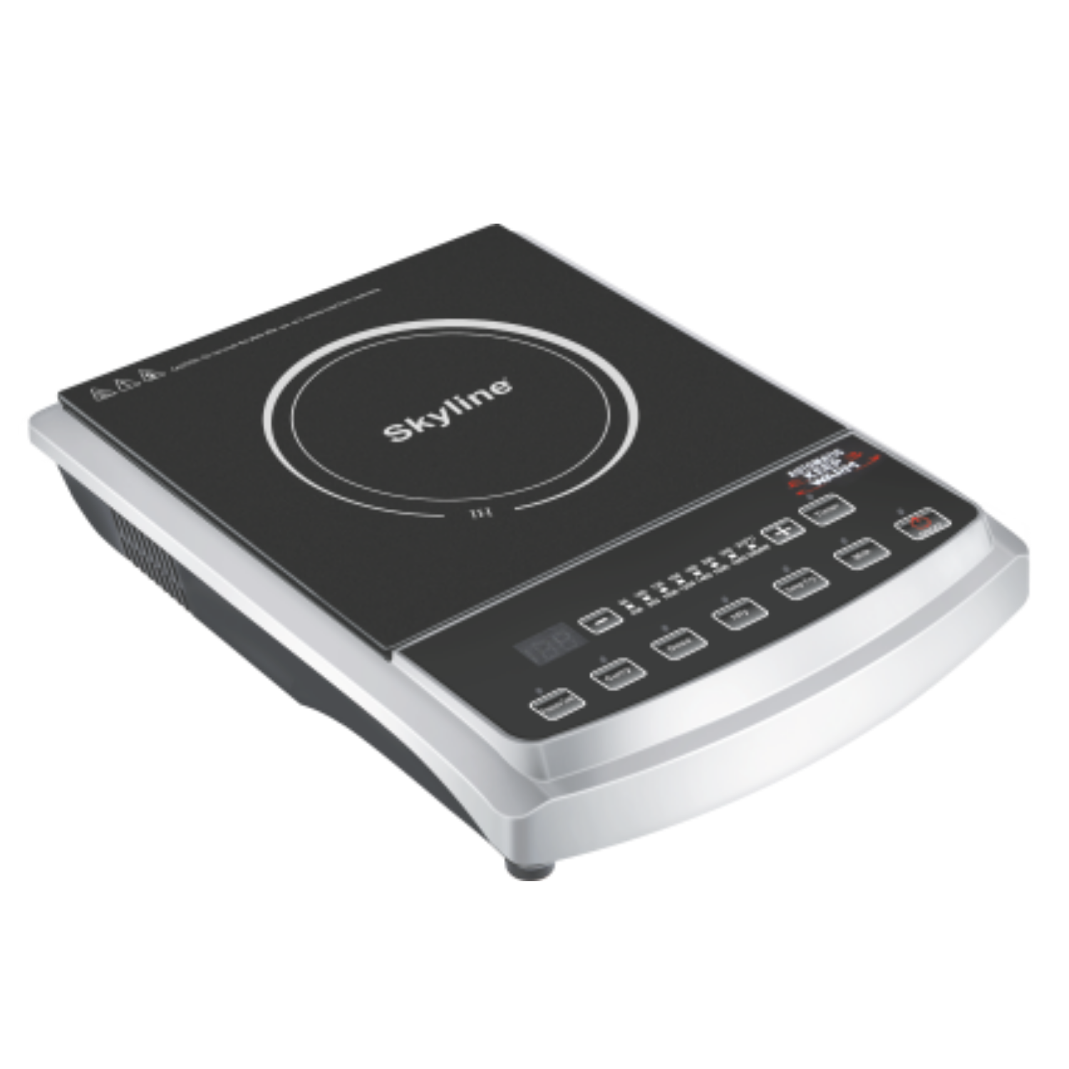 Skyline 2000W Induction Cooktop with Preset Menus | Crystal Glass Plate, Adjustable Temperature | Energy-Efficient | 1 Year Warranty