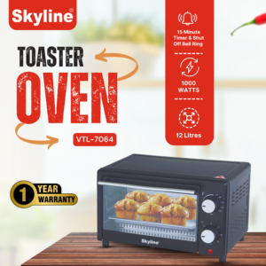 Skyline 12L Oven Toaster Griller (OTG), 1000W | Bake, Toast & Grill with Quartz Heating | 15-Min Timer & Bell | 1 Year Warranty image 2