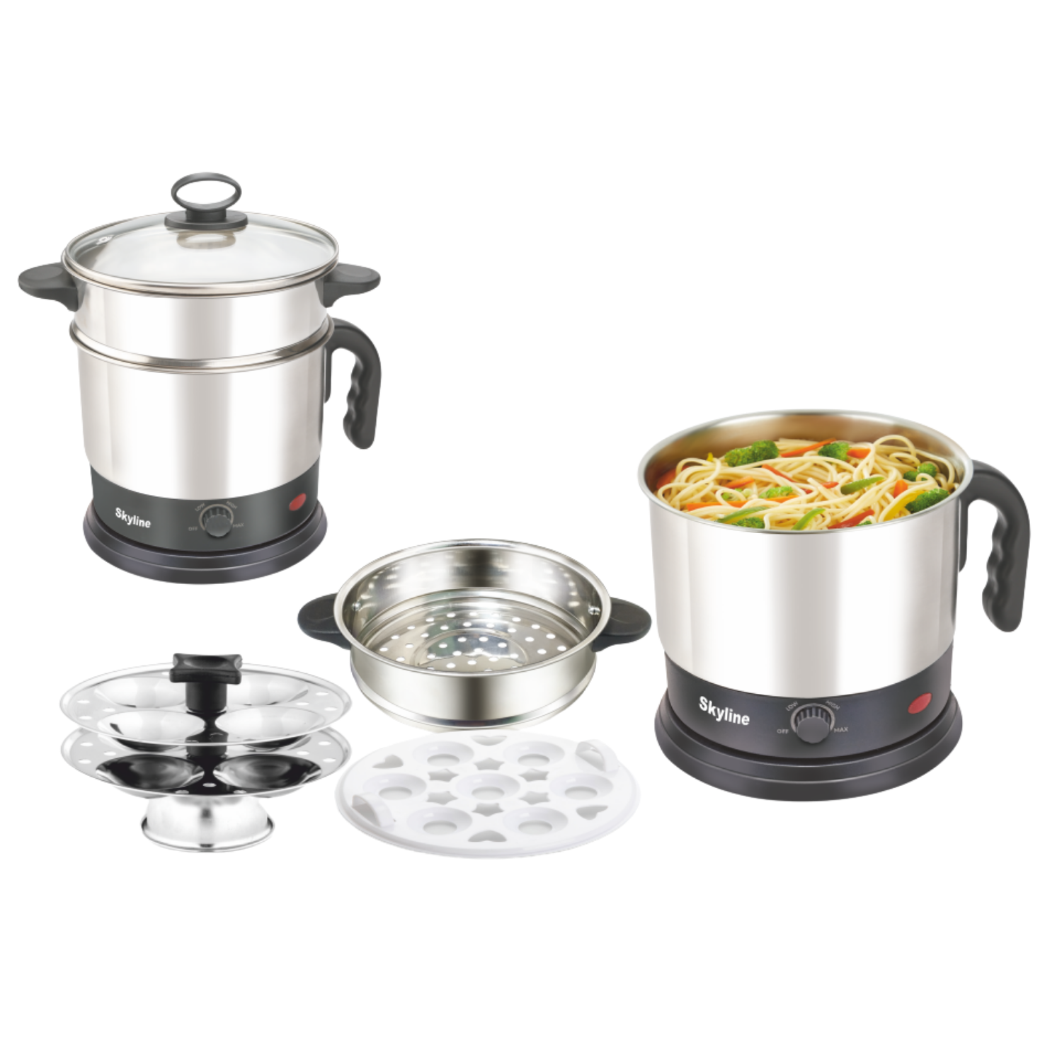 Skyline 1.7L Multipurpose Electric Kettle, 1500W | Boil, Brew & Steam Momos, Idli & Noodles | 1 Year Warranty