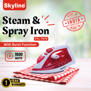 Skyline Steam & Spray Iron, 1600W | Steam Burst, Spray & Non-Stick Soleplate | Crease-Free Ironing | 1 Year Warranty image 2