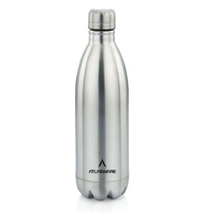 Atlasware Double-Wall Stainless Steel Vacuum Bottle | 24 Hrs Hot & 18 Hrs Cold, Leak-Proof | 350 ML to 2 L | Matt Steel, Red, Dark Blue & Light Green in Patel Nagar