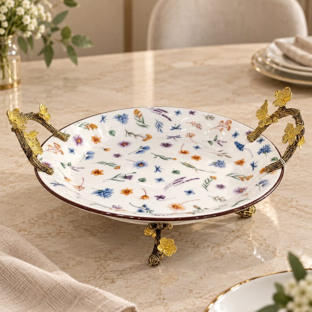 Jardin Papillon Round Centrepiece — Bihari Bartan Bhandar