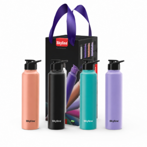 Skyline 4-Pack Stainless Steel Water Bottles, 1L Each | Leak-Proof, Rust-Resistant Daily Hydration Bottles for Home, Office, Gym & Travel image 3