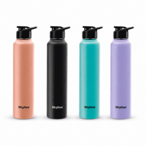 Skyline 4-Pack Stainless Steel Water Bottles, 1L Each | Leak-Proof, Rust-Resistant Daily Hydration Bottles for Home, Office, Gym & Travel image 6