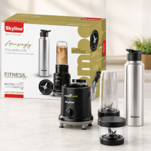 Skyline Nutri Fresh 500W Mixer Grinder Combo | 2 Jars + Stainless Steel Bottle | Grind, Blend & Carry | 1 Year Warranty image 4