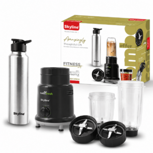 Skyline Nutri Fresh 500W Mixer Grinder Combo | 2 Jars + Stainless Steel Bottle | Grind, Blend & Carry | 1 Year Warranty image 5