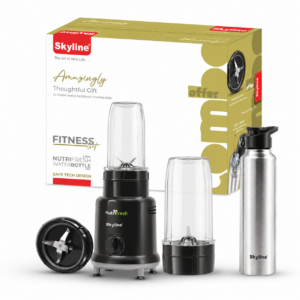 Skyline Nutri Fresh 500W Mixer Grinder Combo | 2 Jars + Stainless Steel Bottle | Grind, Blend & Carry | 1 Year Warranty image 7
