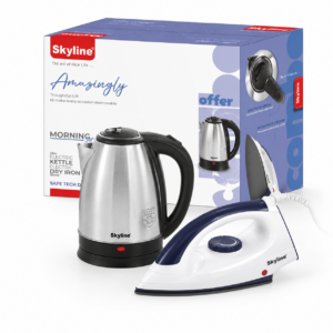 Skyline Electric Kettle & Dry Iron Combo | 2-in-1 Home Essentials | Fast-Boil Kettle + Non-Stick Iron | 1 Year Warranty image 4
