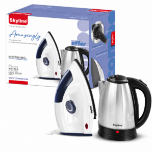 Skyline Electric Kettle & Dry Iron Combo | 2-in-1 Home Essentials | Fast-Boil Kettle + Non-Stick Iron | 1 Year Warranty image 5