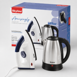 Skyline Electric Kettle & Dry Iron Combo | 2-in-1 Home Essentials | Fast-Boil Kettle + Non-Stick Iron | 1 Year Warranty image 7