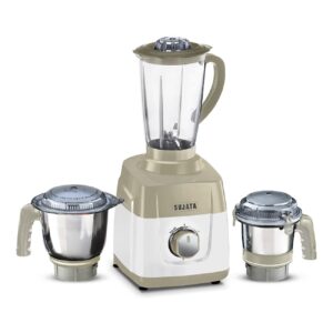Sujata MG01 Mixer Grinder 1000Watts | Double Ball Bearing Motor | 24000 RPM | Non-Stop 90 Mins Running | 3 Jars including 1750ml Blender, 1000ml Grinder, 500ml Chutney Jar | Beige & White image 1